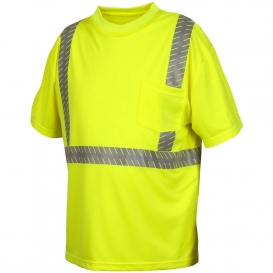 Pyramex RTS2310 Type R Class 2 Safety Shirt with Broken Heat Sealed Tape - Yellow/Lime