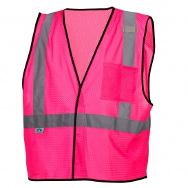 Safety Vest with 9 Pockets and Zipper Class 2 High Visibility Reflective Strips ANSI/ISEA Standards （Pink， small） NANWUJI
