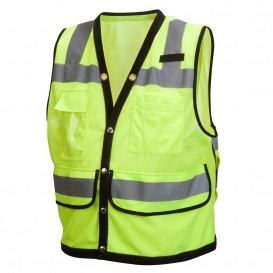 Pyramex RVMS2810 Type R Class 2 Heavy Duty Surveyor Safety Vest - Yellow/Lime