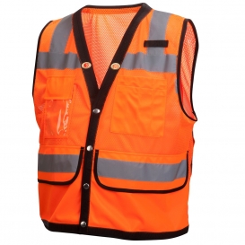 Pyramex RVMS2820 Type R Class 2 Heavy Duty Surveyor Safety Vest - Orange