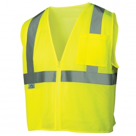 Pyramex RVZ2110SE Type R Class 2 Self Extinguishing Mesh Safety Vest - Yellow/Lime