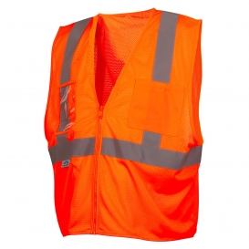 Pyramex RVZ2120CP Type R Class 2 Mesh Safety Vest with Clear Pocket - Orange