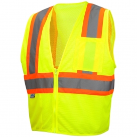 Pyramex RVZ2210SE Type R Class 2 Self Extinguishing Two Tone Mesh Safety Vest - Yellow/Lime
