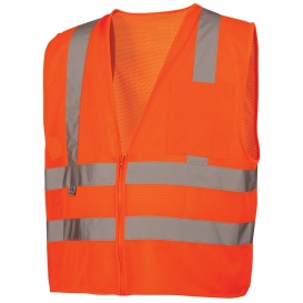 Pyramex RVZ2620 Type R Class 2 Dual Stripe Mesh Safety Vest - Orange