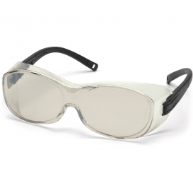 Pyramex S3580SJ OTS Safety Glasses - Black Temples - Indoor/Outdoor Mirror Lens