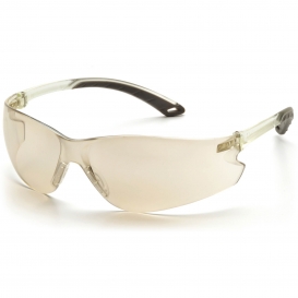 Pyramex S5880S Itek Safety Glasses - Clear Temples - Indoor/Outdoor Mirror Lens