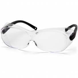 Pyramex S7510STJ OTS XL Safety Glasses - Black Temples - Clear H2X Anti-Fog Lens