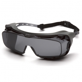 Pyramex S9920STMRG Cappture Safety Glasses - Gray Frame w/ Straps - Gray H2MAX Anti-Fog Lens