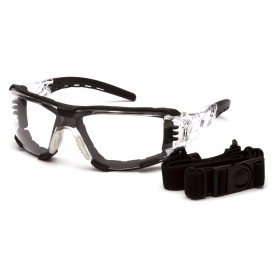 Pyramex SB10210STMFP Fyxate Safety Glasses - Black/Clear Frame - Clear H2MAX Anti-Fog Lens