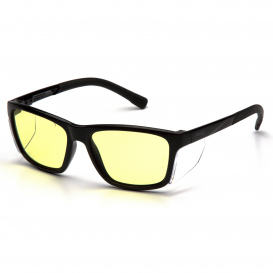 Pyramex SB10734D Conaire Safety Glasses - Black Frame - Yellow Blue-Blocking Lens