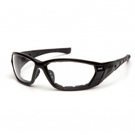 Pyramex SB10810DT Atrex Safety Glasses - Black Foam Lined Frame - Clear Anti-Fog Lens