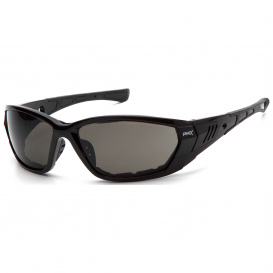 Pyramex SB10820DT Atrex Safety Glasses - Black Padded Foam Frame - Gray Mirror Anti-Fog Lens