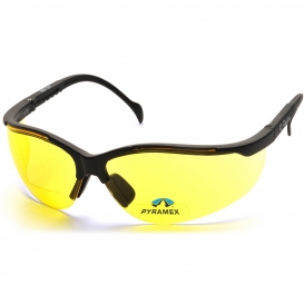 Pyramex SB1830R Venture II Readers Safety Glasses - Black Frame - Amber Bifocal Lens
