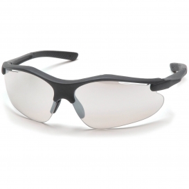 Pyramex SB3780D Fortress Safety Glasses - Black Frame - Indoor/Outdoor Mirror Lens