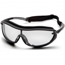 Pyramex SB4610STP XS3 Plus Safety Glasses - Black Foam Lined Frame - Clear H2X Anti-Fog Lens