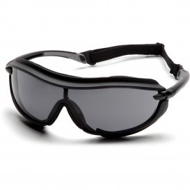 Pyramex SB4620STP XS3 Plus Safety Glasses - Black Foam Lined Frame - Gray H2X Anti-Fog Lens
