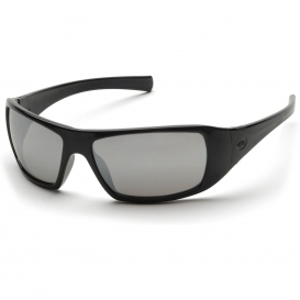 Pyramex SB5670D Goliath Safety Glasses - Black Frame - Silver Mirror Lens