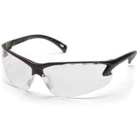 Pyramex SB5710DT Venture 3 Safety Glasses - Black Frame - Clear H2X Anti-Fog Lens