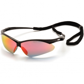 Pyramex SB6345SP PMXTREME Safety Glasses - Black Frame - Ice Orange Mirror Lens