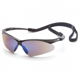 Pyramex SB6375SP PMXTREME Safety Glasses - Black Frame - Blue Mirror Lens