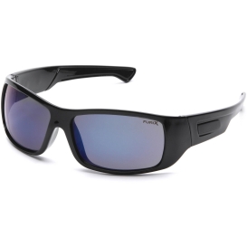 Pyramex SB8575DT Furix Safety Glasses - Black Frame - Blue Mirror Anti-Fog Lens