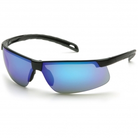Pyramex SB8665D Ever-Lite Safety Glasses - Black Frame - Ice Blue Mirror Lens