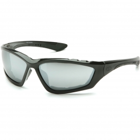 Pyramex SB8770DP Accurist Safety Glasses - Black Foam Lined Frame - Silver Mirror Lens