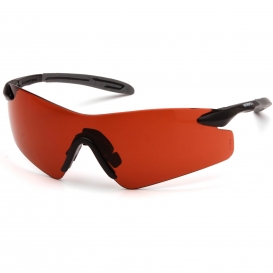 Pyramex SB8835S Intrepid II Safety Glasses - Black/Gray Temples - Bronze Lens