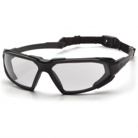 Pyramex SBB5010DT Highlander Safety Glasses - Black Frame - Clear H2X Anti-Fog Lens