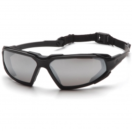 Pyramex SBB5070DT Highlander Safety Glasses - Black Frame - Silver Anti-Fog Mirror Lens
