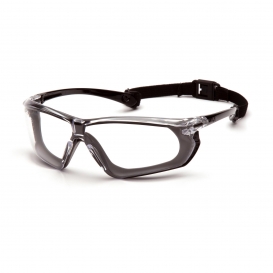 Pyramex SBG10680DT Crossovr Safety Glasses - Black Frame w/ Rubber Gasket - Indoor/Outdoor Mirror Anti-Fog Lens