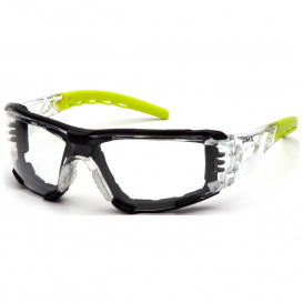 Pyramex SBL10210STMFP Fyxate Safety Glasses - Black Foam Lined Frame - Clear H2MAX Anti-Fog Lens