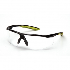 Pyramex SBL10510DTM Flex-Lyte Safety Glasses - Black and Lime Frame - Clear H2MAX Anti-Fog Lens