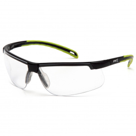 Pyramex SBL8610DTM Ever-Lite Safety Glasses - Black/Lime Frame - Clear H2MAX Anti-Fog Lens 