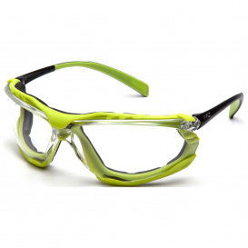 Pyramex SBL9310STM Proximity Safety Glasses - Black/Lime Foam Lined Frame - Clear H2MAX Anti-Fog Lens