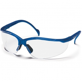 Pyramex SMB1810S Venture II Safety Glasses - Metallic Blue Frame - Clear Lens