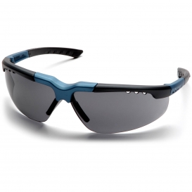 Pyramex SNC4820D Reatta Safety Glasses - Charcoal/Blue Frame - Gray Lens
