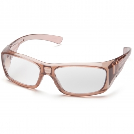 Pyramex STC7910D Emerge Safety Glasses - Translucent Caramel Frame - Clear Full Reader Lens