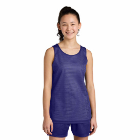 Sport-Tek YST5000 Youth PosiCharge Reversible Mesh Tank - Purple/White