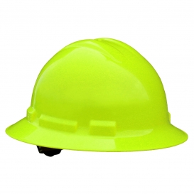 Radians QHR4 Quartz Full Brim Hard Hat - 4-Point Ratchet Suspension - Hi-Viz Green