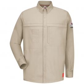 Bulwark FR QS20LT iQ Series Long Sleeve Concealed Pocket Shirt - Light Tan