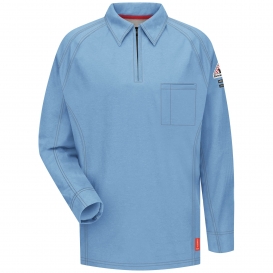 Bulwark FR QT12 iQ Series Men\'s Comfort Knit Long Sleeve Polo - Blue