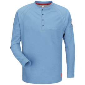 Bulwark FR QT20 iQ Series Men\'s Comfort Knit Long Sleeve Henley - Blue