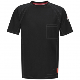 Bulwark FR QT30 iQ Series Men\'s Comfort Knit Short Sleeve T-Shirt - Black