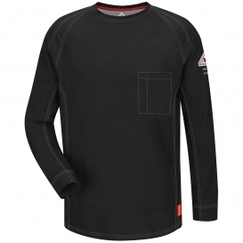 Bulwark FR QT32 iQ Series Men\'s Comfort Knit Long Sleeve T-Shirt - Black