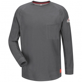Bulwark FR QT32 iQ Series Men\'s Comfort Knit Long Sleeve T-Shirt - Charcoal