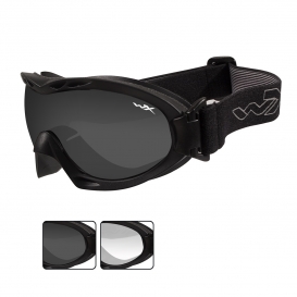 Wiley X Nerve Goggles - Black Frame - Grey & Clear Lenses