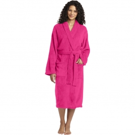 Port Authority R102 Plush Microfleece Shawl Collar Robe - Pink Raspberry