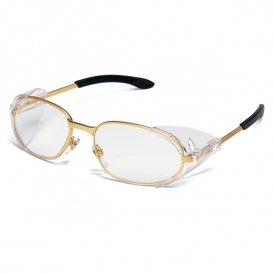 Crews R2110 RT2 Safety Glasses - Brass Frame - Clear Lens