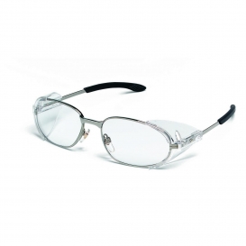 Crews R2120 Rattler 2 Safety Glasses - Chrome Frame - Clear Lens